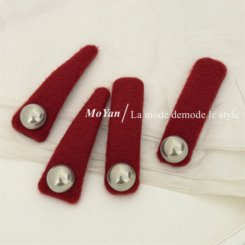 新年红色毛呢珍珠发夹女甜美前额碎发卡侧边夹刘海夹后脑勺bb夹子,户外/登山/野营/旅行用品,旅行发卡,淘宝优惠券,粉丝福利购,淘宝优惠卷