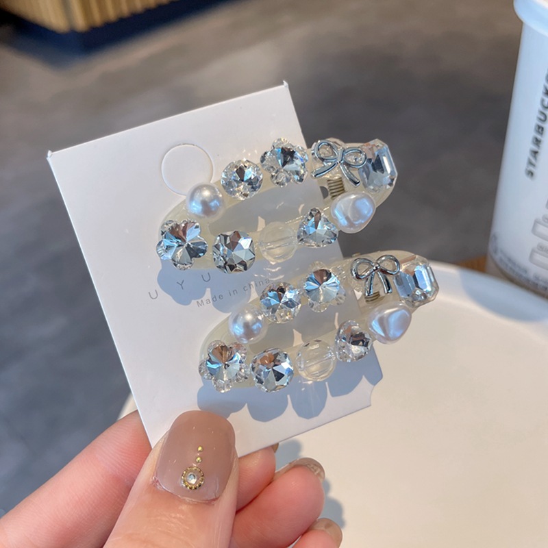 侧边碎发精致巴洛克风水钻无痕夹