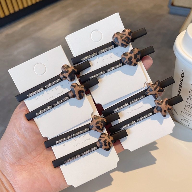 复古豹纹一字夹鸭嘴夹发夹高级感百搭字母侧边夹刘海夹发卡发饰,户外/登山/野营/旅行用品,旅行发卡,淘宝优惠券,粉丝福利购,淘宝优惠卷