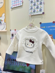 加厚偏小982 秋冬半高领贴布蕾丝冬季 新款 女童一体绒打底衫