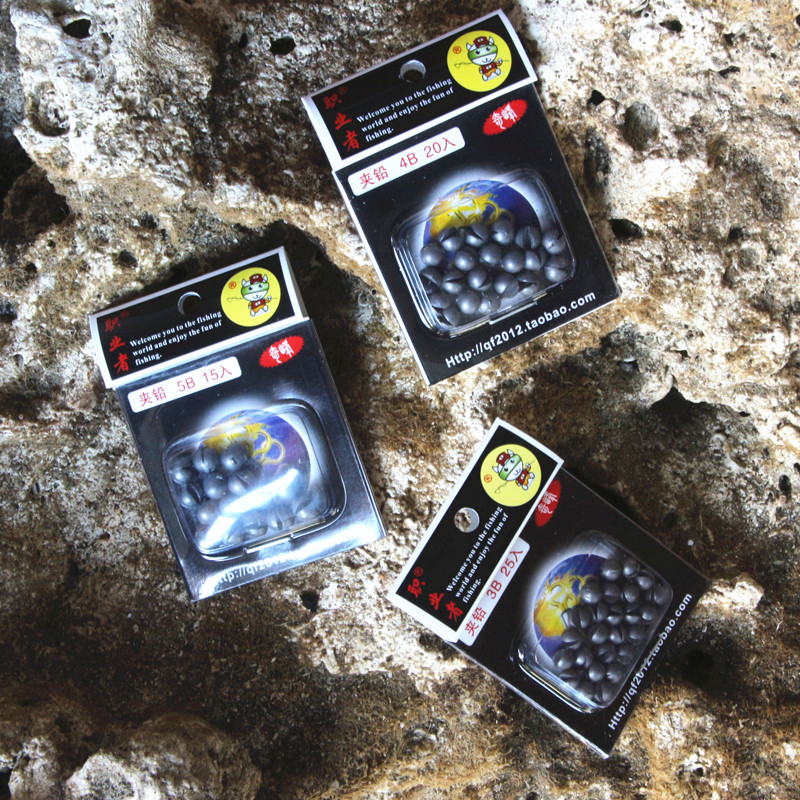 职业者盒装夹铅矶钓咬铅G3/G2/G/1B/2B/3B/4B/5B号数全浮力准软铅