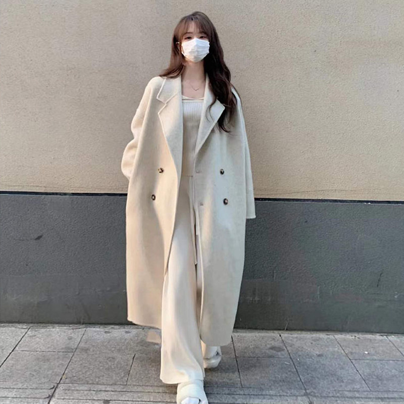 【送运费险】浅杏色毛呢外套女