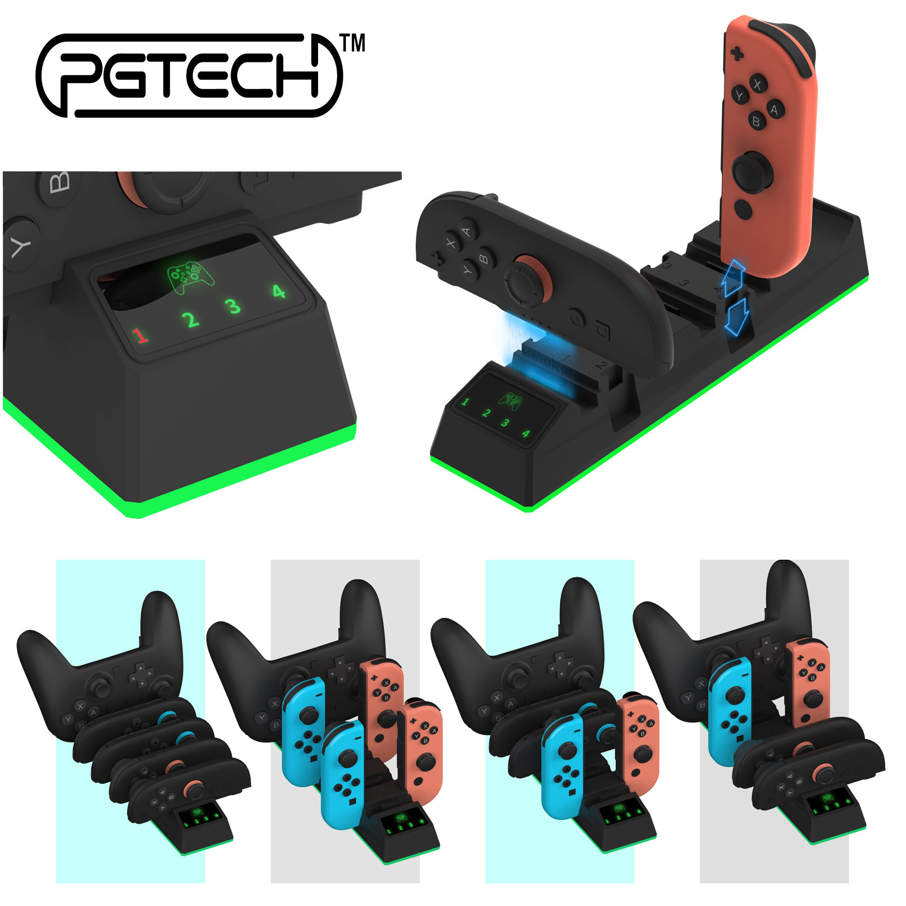 Switch2代手柄9合1充电座Switch左右手柄通用座充NSPRO手柄座充