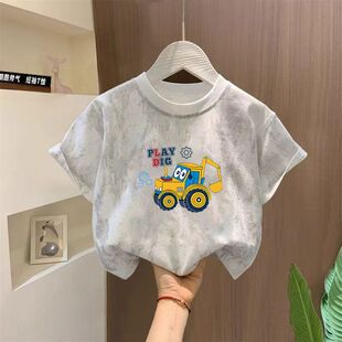 男女童2026短袖夏季T恤新款中大童扎染亮片儿童宽松纯棉洋气上衣t