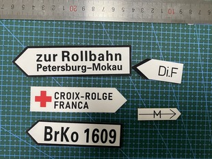 木质WWII路标路牌 6兵人玩偶配件