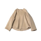 the studio s米驼色蚕丝双面羊绒羊毛圆领卫衣外套