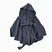 秋冬新品 意大利进口灰色驼绒连帽大衣女宽松休闲羊毛中长款 外套