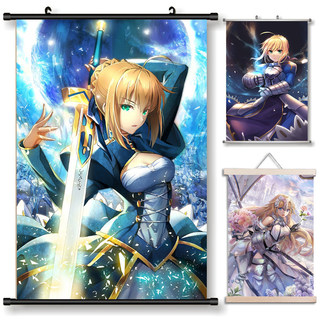 fate/FGO周边saber/吾王/黑白贞德动漫挂画海报布艺卷轴来图定制