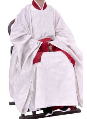 惜物国风 宋制汉服缠枝葡萄纹仿花罗横接襕袍宋公服圆领袍宋婚服