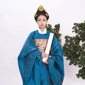 惜物国风传统汉服明制云纹纱料暗纹织金补服女款 圆领袍衫 汉婚礼服