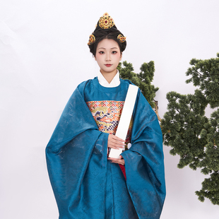 惜物国风传统汉服明制云纹纱料暗纹织金补服女款 汉婚礼服 圆领袍衫