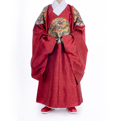 惜物国风明制传统四团龙道袍汉服