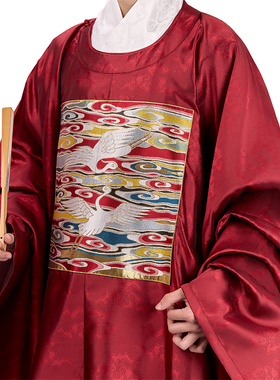 惜物国风 明制圆领袍汉服一品云纹仙鹤麒麟补服文武官绣花汉婚服