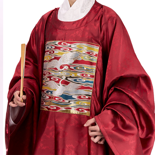 惜物国风 明制圆领袍汉服一品云纹仙鹤麒麟补服文武官绣花汉婚服