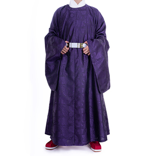 惜物国风馆 明制传统国风汉服仿花罗缠枝葡萄暗纹万历斜摆圆领袍