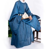 惜物国风 明制汉服素色云纹纱万历斜摆圆领袍可内衬道袍贴里长衫