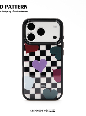 原创设计COCOPOT【格间甜心】格子爱心高级百搭壳 适用于苹果17pro Max 16 15pro手机壳小众复古风