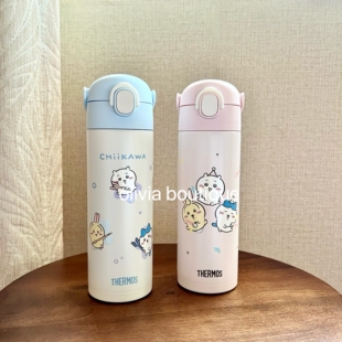 现货 THERMOS chiikawa膳魔师吉伊卡哇联名儿童直饮不锈钢保温杯