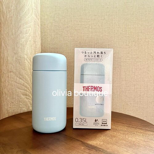 现货 26新日本本土THERMOS膳魔师陶瓷涂层内胆不锈钢便携保温杯