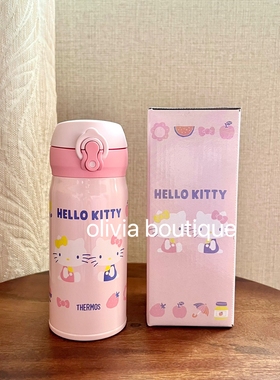 现货 THERMOS膳魔师三丽鸥KITTY联名限定不锈钢保温杯直饮轻量