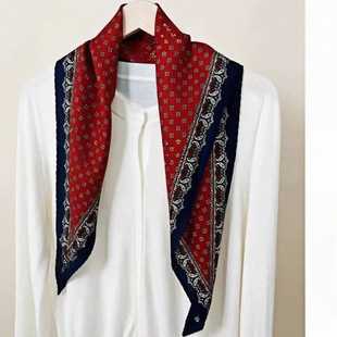 羊毛菱形巾围巾复古红120 红笺 40丝巾 佩斯利 丝绒之念