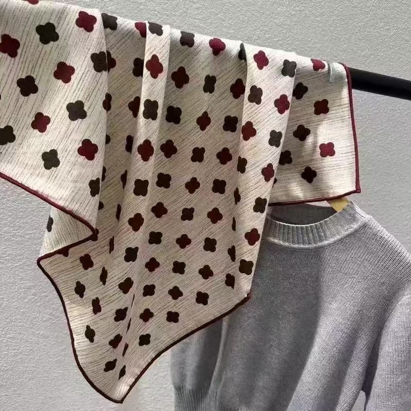 【真丝羊毛65方巾】百搭秋冬季款桑蚕丝羊毛围巾披肩双面两用丝巾