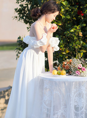 原创设计法式鱼骨木耳轻婚纱