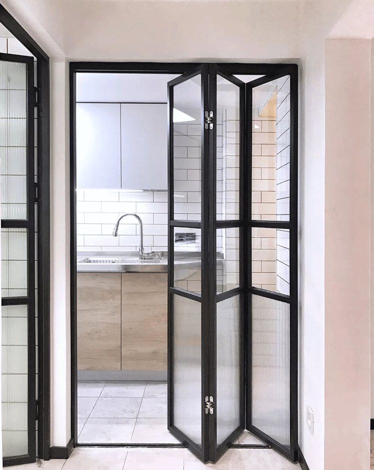 窄边铝合金长虹折叠门长虹玻璃推拉门平开门阳台卫生间厨房谷仓门