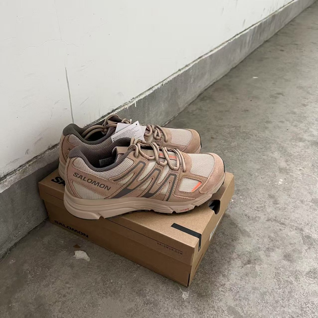 SALOMON XMN-4 SUEDE萨洛蒙灰棕色麂皮户外登山徒步鞋多地形适用
