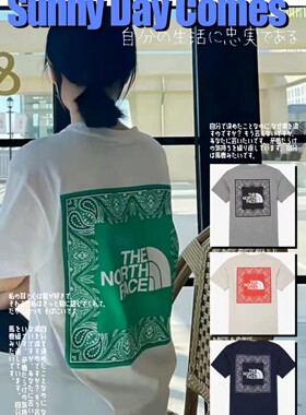 韩国thenorthface北面短袖腰果花