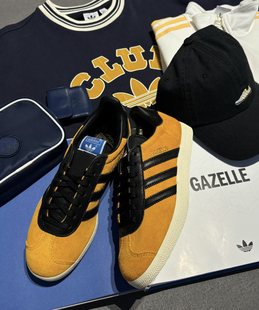 adidas Gazelle 75周年纪念款复古休闲板鞋 姜黄色