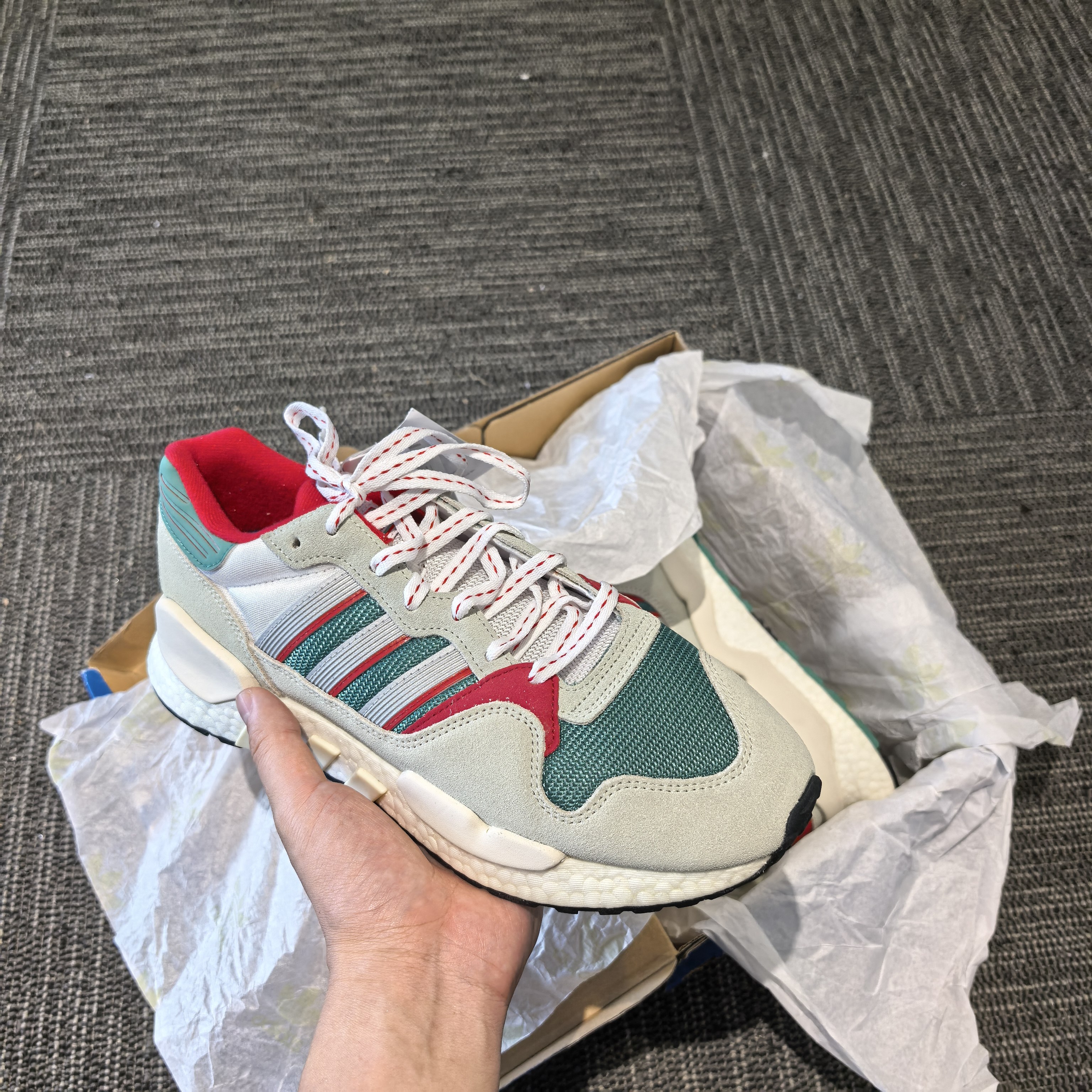 adidas ZX 930 X EQT 鹿晗同款减震防滑耐磨低帮生活休闲鞋