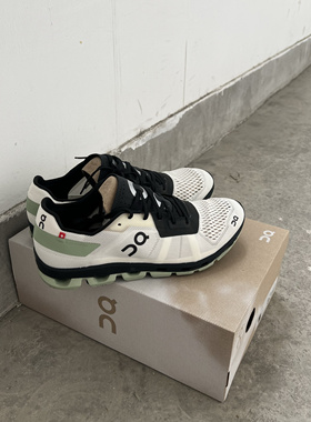 On昂跑 Cloudflash 舒适百搭减震 低帮跑步鞋 男款 白黑色