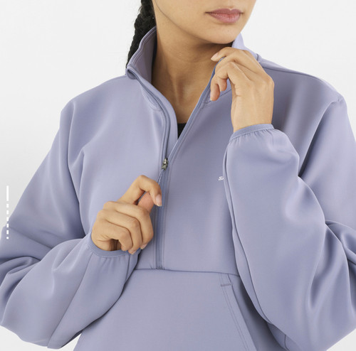 SALOMON萨洛蒙 SHKOUT HZ CROP SWEATER保暖休闲长袖卫衣花岗岩蓝