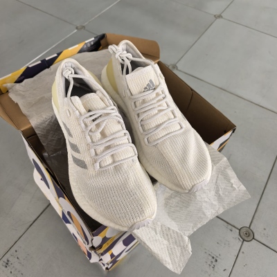 瑕疵清仓adidas Pure Boost Clima运动织物耐磨低帮马拉松跑步鞋