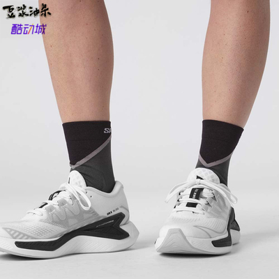 萨洛蒙户外越野路跑鞋黑白色