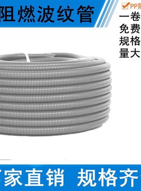 灰色塑料波纹管PP阻燃汽车线束PzA尼龙穿线软管电缆保护套蛇皮管1