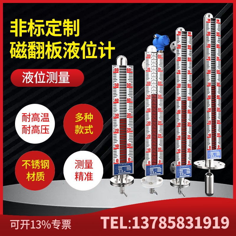 磁翻板液位计浮球磁浮子磁性w开关水箱水位计带远传液位计电子油