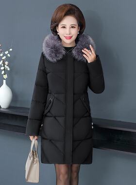 中老年羽绒棉服女加肥大码200斤中年胖妈妈冬装加厚棉衣外套棉袄