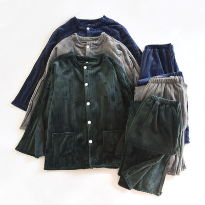 男款保暖护理服易穿脱侧开便捷开衫针灸理疗术后康复化疗透析卧床