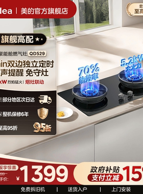 美的AK7PRO定时猛火燃气灶天然气煤气灶家用双灶台嵌入官方QD529