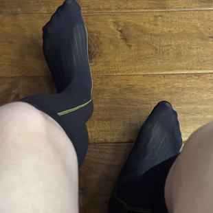 侧边金线条宽条系列 黑色 藏青 丝滑正装长筒男士丝袜