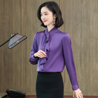 高端衬衣真丝衬衫女长袖