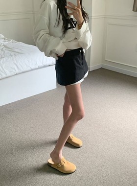 九1117韩国东大门裤子裙裤区SOLAR-8700106简洁正品修身休闲复古