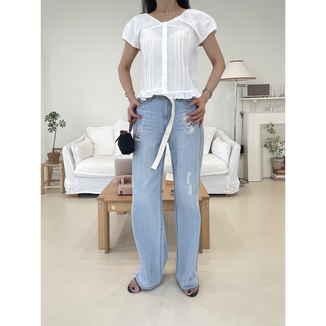 八0621韩国东大门运动牛仔裤区4303606纯色原宿正品档口夏款学院