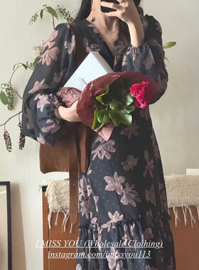 九1102韩国东大门连衣裙区IMISSYOU-8686617秋季街头通勤欧美冬季