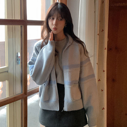 三1220韩国官网CRKO-o46297区女针织衫甜美简洁秋冬清新韩版复古