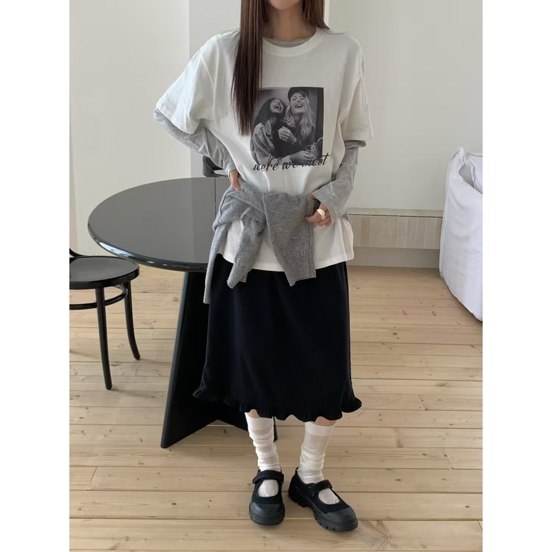 八1209韩国东大门T恤热销区4526095浪漫直邮别致人气百搭秋季都市