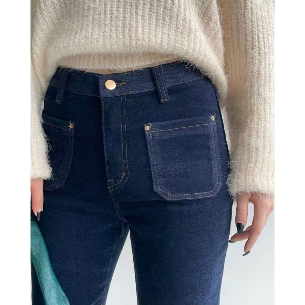 九1117韩国东大门运动牛仔裤区HowLuk-8699718修身休闲复古直邮