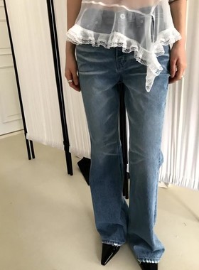 九0325韩国东大门运动牛仔裤区WEARE-8482229春夏别致韩版经典